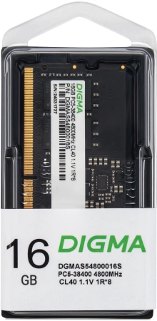 Память DDR5 16GB 4800MHz Digma DGMAS54800016S RTL PC5-38400 CL40 SO-DIMM 262-pin 1.1В single rank RT