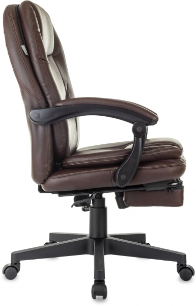 Кресло руководителя Бюрократ CH-868N-BF коричневый эко.кожа крестов. пластик подст.для ног