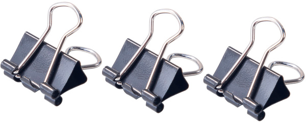 Зажимы Deli E38566 металл 15мм черный (упак.:12шт) картонная коробка