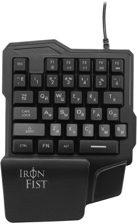 Игровой блок Оклик 701G IRON FIST черный USB for gamer LED (подставка для запястий) (1196590)