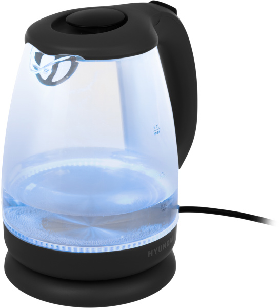 Чайник электрический Hyundai HYK-G1001 1.7л. 2200Вт черный (корпус: стекло)