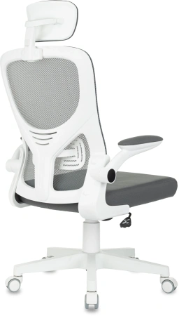 Кресло Бюрократ ASTER NH-W темно-серый TW-04 Neo Grey сетка/ткань с подголов. крестов. пластик пластик белый