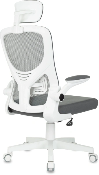 Кресло Бюрократ ASTER NH-W темно-серый TW-04 Neo Grey сетка/ткань с подголов. крестов. пластик пластик белый