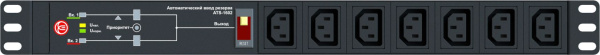 АВР Elemy ATS-1602 1U 19" ввод:2xIEC C14 выход:6xSchuko8A черный