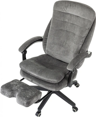 Кресло руководителя Бюрократ T-9950MSG-F Fabric серый Light-19 крестов. пластик подст.для ног