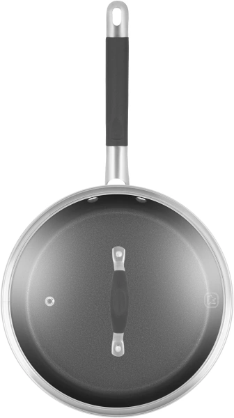 Сковорода Rondell Stern RDS-1264 круглая 26см покрытие: Excalibur ручка несъемная (с крышкой) серый