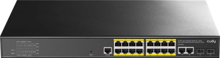 Коммутатор Cudy GS2018PS2-200W 16x1Гбит/с 2SFP 16PoE 16PoE+ управляемый