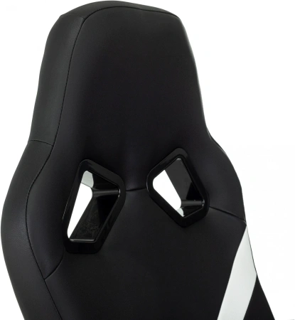 Кресло игровое Zombie 300 черный/белый эко.кожа крестов. пластик