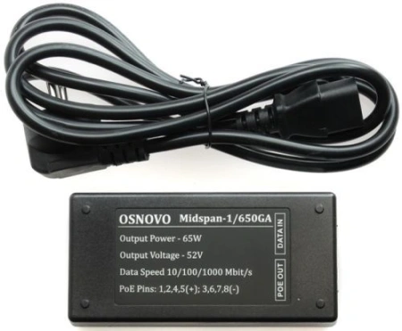 Инжектор POE Osnovo Midspan-1/650GA