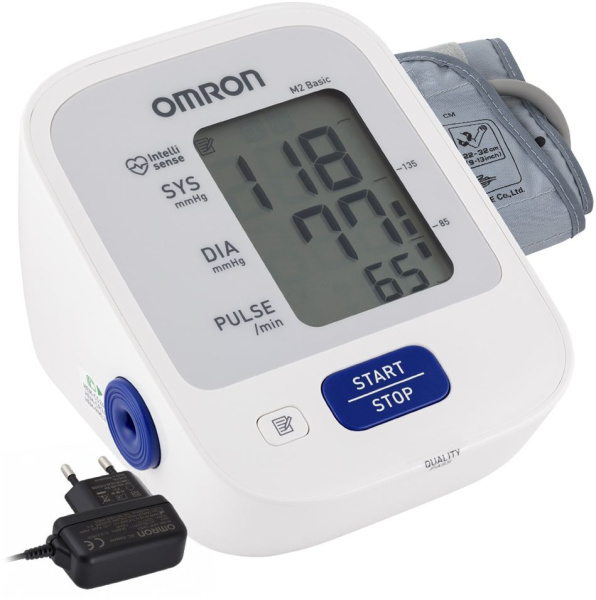 Тонометр автоматический Omron M2 Basic (HEM-7121-ARU) с адаптером