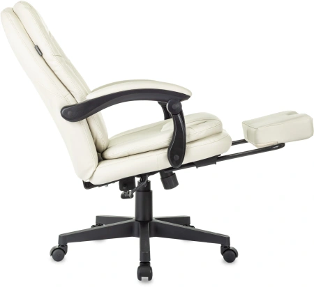 Кресло руководителя Бюрократ CH-868N-BF слоновая кость эко.кожа крестов. пластик подст.для ног