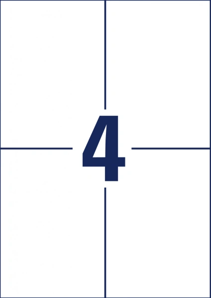 Этикетки Avery Zweckform 3483 A4 105x148мм 4шт на листе/70г/м2/100л./белый матовое самоклей. универсальная