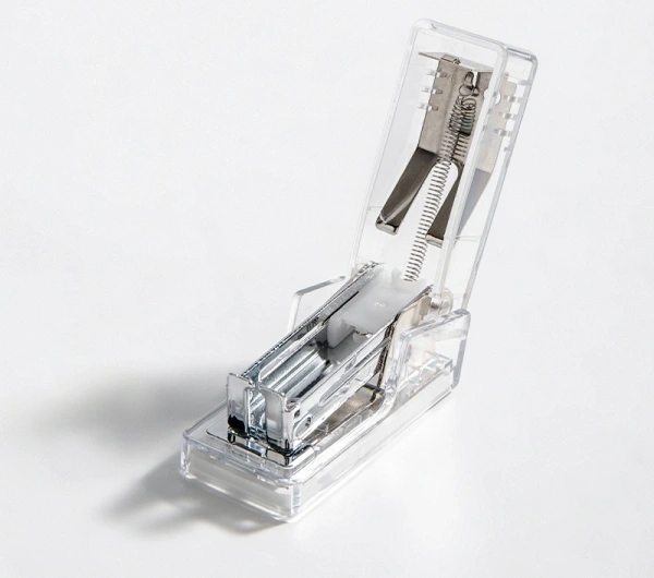 Степлер мини Deli ENS083F Nusign 24/6 26/6 (12листов) прозрачный 100скоб пластик