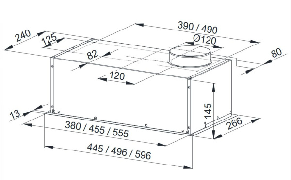 Вытяжка встраиваемая Weissgauff Alpha 50 PB BL черный управление: кнопочное (1 мотор)