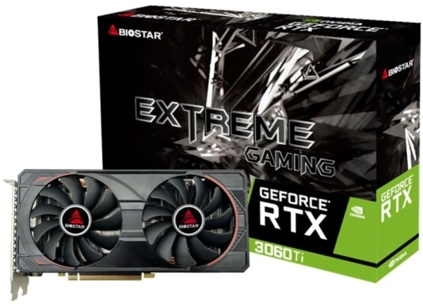 Видеокарта Biostar PCI-E RTX3060Ti-LHR NVIDIA GeForce RTX 3060Ti 8Gb 256bit GDDR6 1410/14000 HDMIx1 DPx3 HDCP Ret