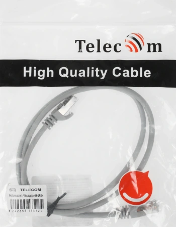 Патч-корд NA102-FTP-C5E-1M 1G FTP 4 пары cat5E CCA molded 1м серый RJ-45 (m)-RJ-45 (m)