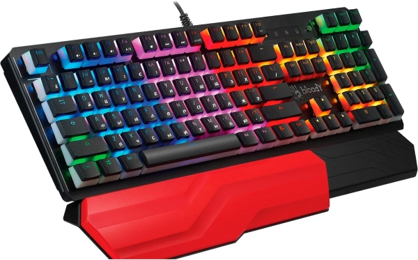 Клавиатура A4Tech Bloody B975P механическая черный USB Multimedia for gamer LED (подставка для запястий) (B975P)