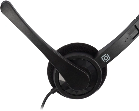 Наушники с микрофоном Оклик HS-M600 черный 1.8м накладные оголовье (1900372)