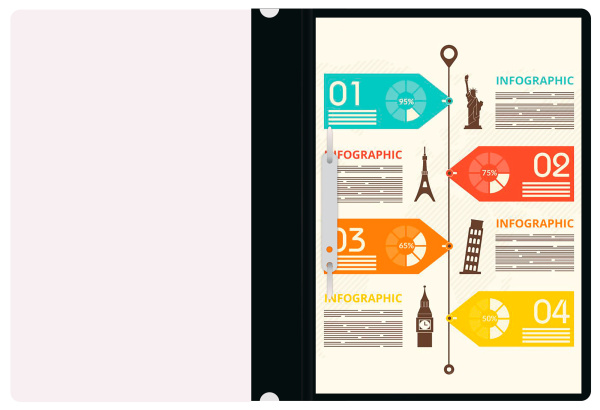 Папка-скоросшиватель Buro -PSE20BU/BLCK A4 прозрач.верх.лист пластик черный 0.11/0.13