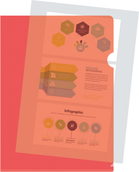 Папка-уголок Buro -E120BU/RED тисненый A4 пластик 0.12мм красный