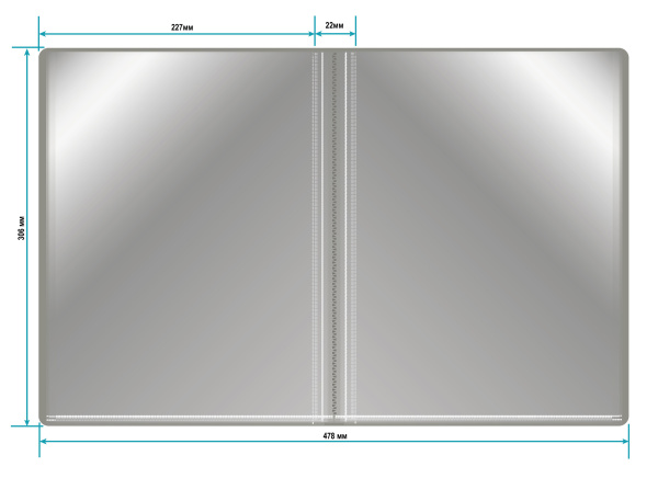 Папка с 40 прозр.вклад. Бюрократ -BPV40GREY A4 пластик 0.65мм торц.карм с бум. встав серый