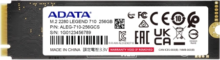 Накопитель SSD A-Data PCIe 3.0 x4 256GB ALEG-710-256GCS Legend 710 M.2 2280