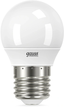 Лампа светодиодная Gauss Elementary 53226T 6Вт цок.:E27 шар 180B св.свеч.бел.нейт. (упак.:10шт)