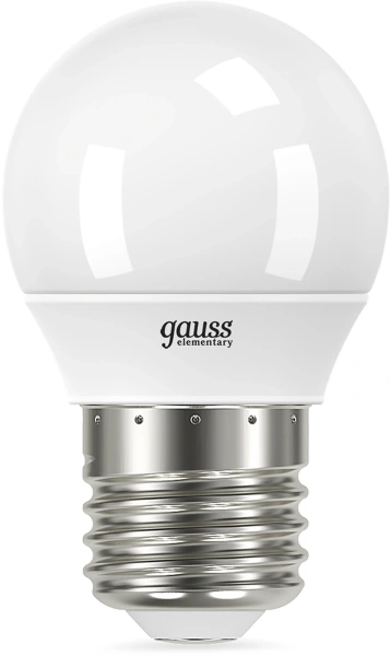 Лампа светодиодная Gauss Elementary 53226T 6Вт цок.:E27 шар 180B св.свеч.бел.нейт. (упак.:10шт)