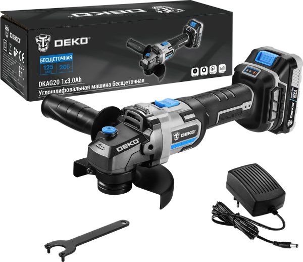 Углошлифовальная машина Deko DKAG20 9000об/мин рез.шпин.:M14 d=125мм (063-4026)