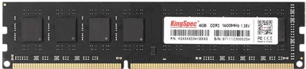 Память DDR3L 4Gb 1600MHz Kingspec KS1600D3P13504G RTL PC3-12800 CL11 DIMM 240-pin 1.35В Ret