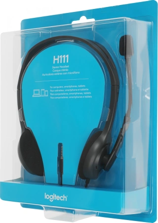 Наушники с микрофоном Logitech H111 серый 2.35м накладные (981-000588)