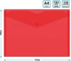 Конверт на кнопке Бюрократ -PK803TRED A4 пластик 0.15мм красный
