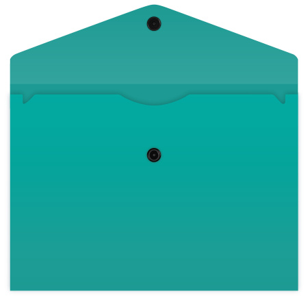 Конверт на кнопке Бюрократ -PK803TA5TURG A5 гориз. пластик 0.15мм бирюзовый