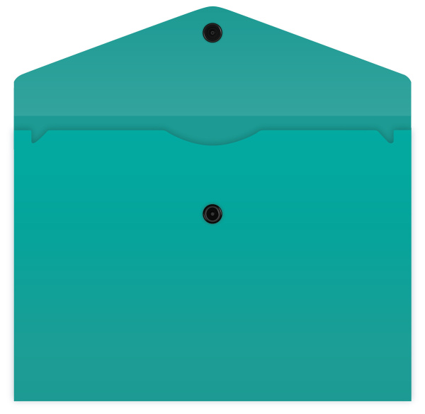 Конверт на кнопке Бюрократ -PK803TA5TURG A5 гориз. пластик 0.15мм бирюзовый