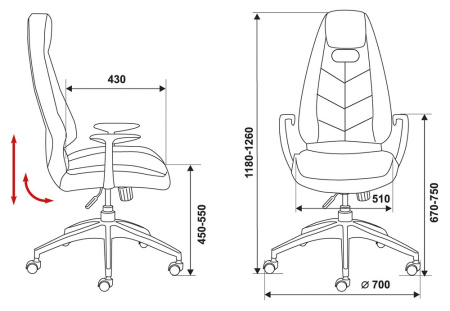 Кресло руководителя Бюрократ _Zen черный кожа крестов. алюминий