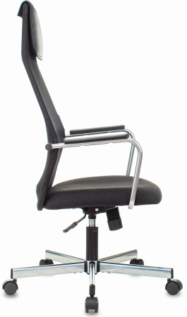 Кресло Бюрократ KB-5M черный TW-01 3C11 сетка/ткань с подголов. крестов. металл хром