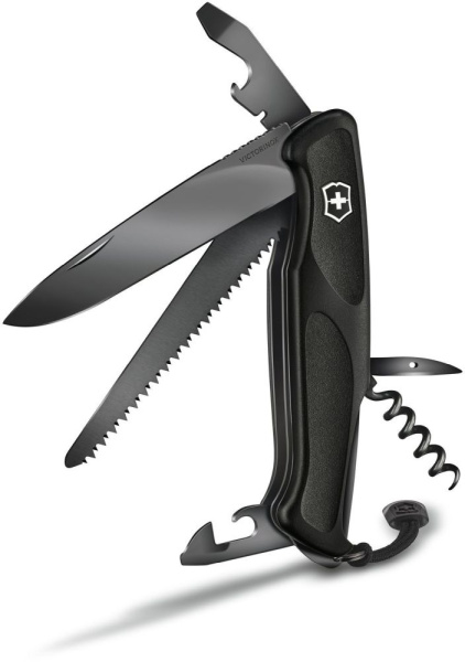 Нож перочинный Victorinox RangerGrip Onyx (0.9563.C31P) 130мм 12функц. черный подар.коробка