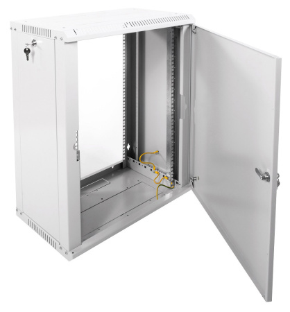 Шкаф коммутационный ЦМО ШРН-ЭКОНОМ (ШРН-Э-15.350.1) настенный 15U 600x350мм пер.дв.металл задн.дв.стал.лист 85кг серый 300мм 18.09кг 180град. 742мм сталь