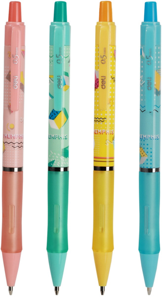 Набор карандашей мех. Deli EU715-P Memphis 0.5мм пластик ассорти дисплей (36шт) ластик