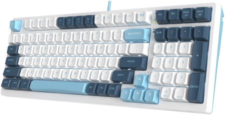 Клавиатура A4Tech Fstyler FS300 механическая белый/синий USB for gamer LED (FS300 PANDA SNOWBOARDING