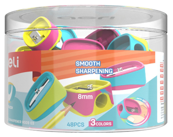 Точилка для карандашей ручная Deli ER00803 U-touch 1 отверстие пластик ассорти туба