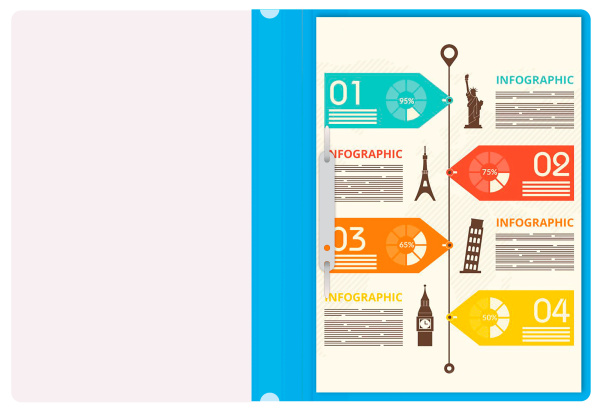 Папка-скоросшиватель Buro -PSE20BU/AZURE A4 прозрач.верх.лист пластик голубой 0.11/0.13