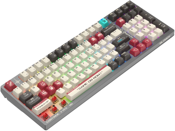 Клавиатура A4Tech Bloody WS98 Pixels Red механическая темно-серый/белый USB беспроводная BT/Radio Multimedia for gamer LED (WS98)