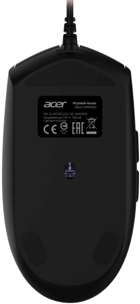 Мышь Acer Nitro OMW400 черный оптическая 6400dpi USB 5but (ZL.MCEEE.02U)