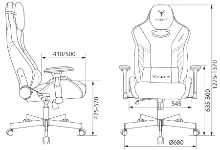 Кресло игровое Knight Thunder 5X черный/желтый эко.кожа крестов. металл