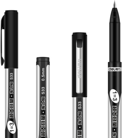 Набор ручек гелев. Deli (S33-P) корп.ассорти d=0.5мм чернила черн. кор.карт. (12шт) линия 0.35мм