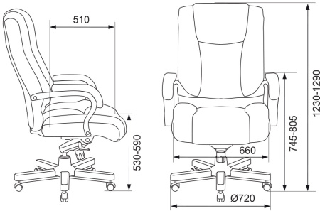 Кресло руководителя Бюрократ T-9925WALNUT черный кожа/кожзам крестов. металл/дерево