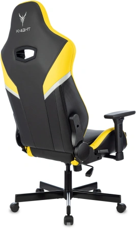 Кресло игровое Knight Thunder 5X черный/желтый эко.кожа крестов. металл