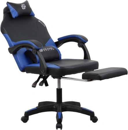 Кресло игровое Оклик Cooldown черный/синий сиденье черный/синий искусст.кожа/сетка с подголов. крест