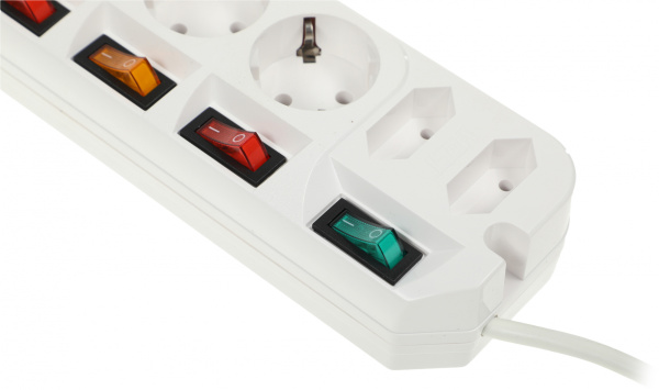 Сетевой удлинитель Most A10 5м (6 розеток) белый (пакет ПЭ)
